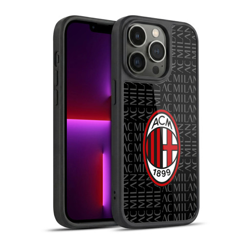 AC Milan Crest Patterns Red And Grey Gel Armour Case For Apple iPhone 13 Pro