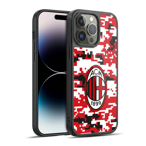 AC Milan Crest Patterns Digital Camouflage Gel Armour Case For Apple iPhone 14 Pro Max