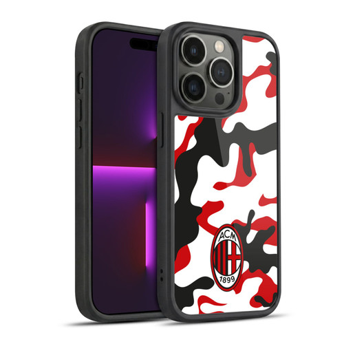 AC Milan Crest Patterns Camouflage Gel Armour Case For Apple iPhone 14 Pro