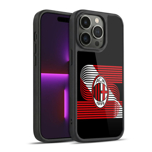AC Milan Crest Patterns Diagonal Gel Armour Case For Apple iPhone 14 Pro
