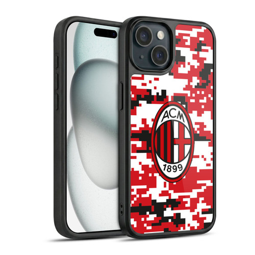 AC Milan Crest Patterns Digital Camouflage Gel Armour Case For Apple iPhone 15