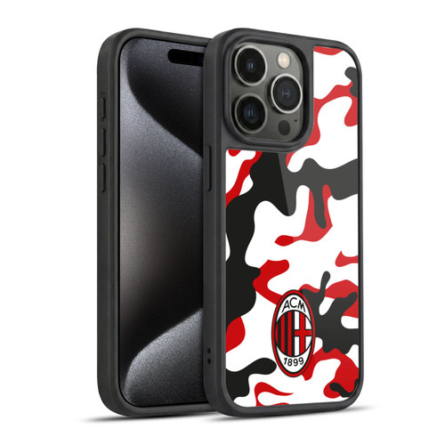 AC Milan Crest Patterns Camouflage Gel Armour Case For Apple iPhone 15 Pro
