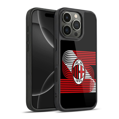 AC Milan Crest Patterns Diagonal Gel Armour Case For Apple iPhone 16 Pro
