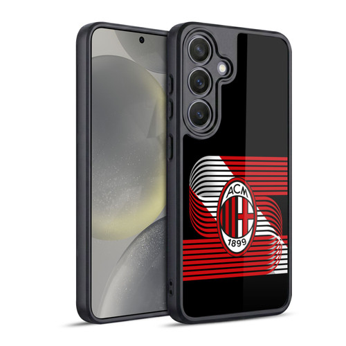 AC Milan Crest Patterns Diagonal Gel Armour Case For Samsung Galaxy S24 5G