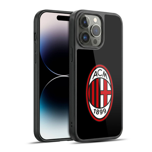 AC Milan Crest Full Colour Black Gel Armour Case For Apple iPhone 14 Pro Max