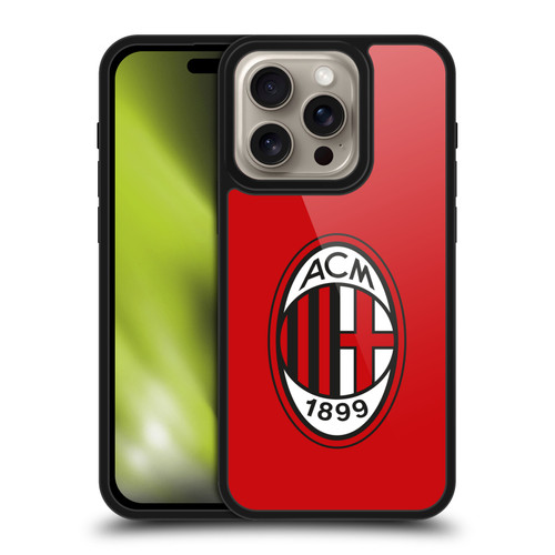 AC Milan Crest Full Colour Red Gel Armour Case For Apple iPhone 16 Pro
