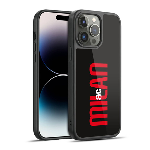 AC Milan Graphics Vertical Typography Gel Armour Case For Apple iPhone 14 Pro Max