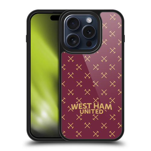 West Ham United FC Hammer Marque Kit Patterns Gel Armour Case For Apple iPhone 15 Pro