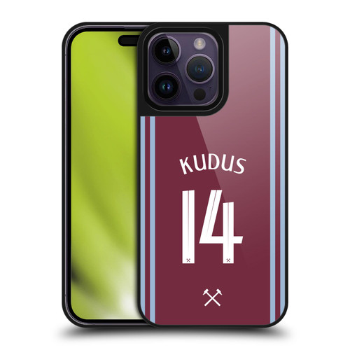 West Ham United FC 2024/25 Players Home Kit Mohammed Kudus Gel Armour Case For Apple iPhone 14 Pro Max