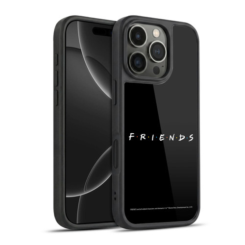 Friends TV Show Logos Black Gel Armour Case For Apple iPhone 16 Pro