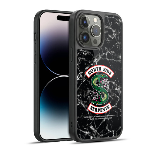 Riverdale South Side Serpents Black And White Marble Logo Gel Armour Case For Apple iPhone 14 Pro Max