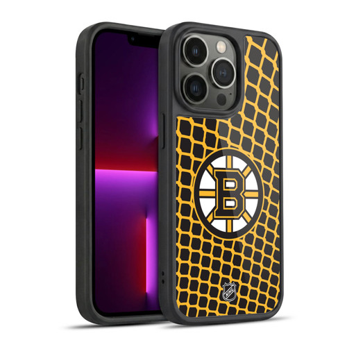 NHL Boston Bruins Net Pattern Gel Armour Case For Apple iPhone 13 Pro