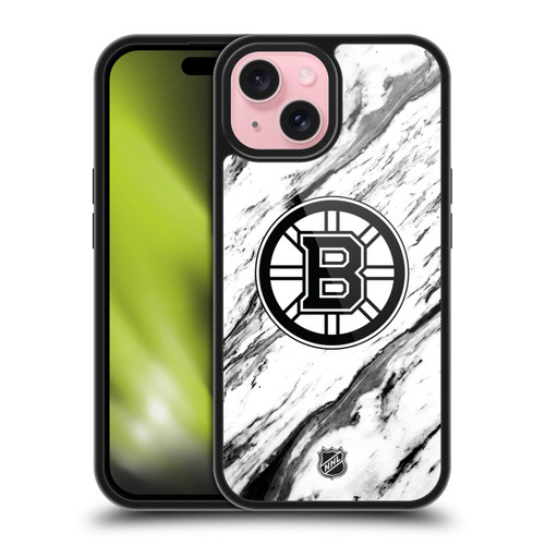 NHL Boston Bruins Marble Gel Armour Case For Apple iPhone 15 NHL Boston Bruins Marble Gel Armour Case For Apple iPhone 15