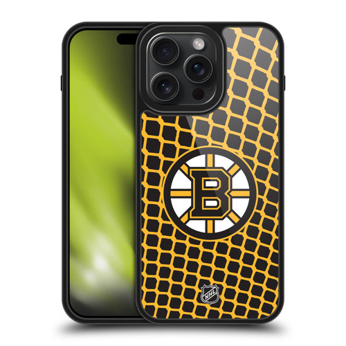 NHL Boston Bruins Net Pattern Gel Armour Case For Apple iPhone 15 Pro Max