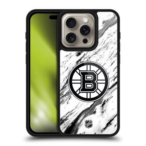 NHL Boston Bruins Marble Gel Armour Case For Apple iPhone 16 Pro