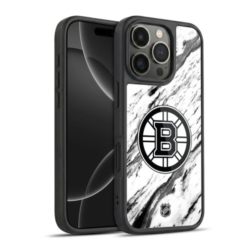 NHL Boston Bruins Marble Gel Armour Case For Apple iPhone 16 Pro