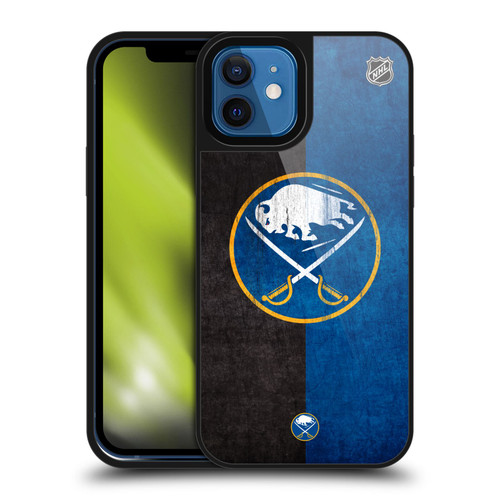 NHL Buffalo Sabres Half Distressed Gel Armour Case For Apple iPhone 12 / iPhone 12 Pro