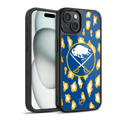NHL Buffalo Sabres Leopard Pattern Gel Armour Case For Apple iPhone 15