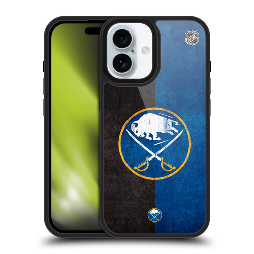 NHL Buffalo Sabres Half Distressed Gel Armour Case For Apple iPhone 16 NHL Buffalo Sabres Half Distressed Gel Armour Case For Apple iPhone 16