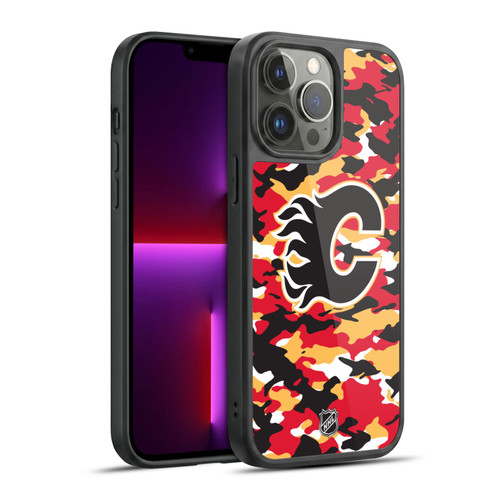 NHL Calgary Flames Camouflage Gel Armour Case For Apple iPhone 13 Pro Max