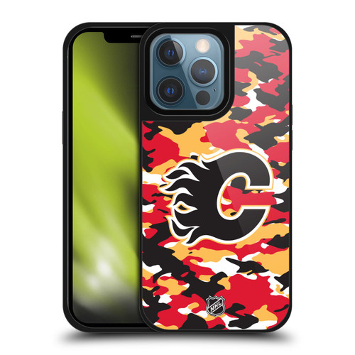 NHL Calgary Flames Camouflage Gel Armour Case For Apple iPhone 13 Pro