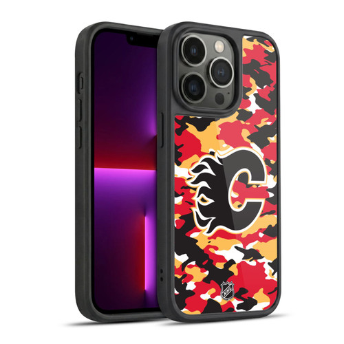 NHL Calgary Flames Camouflage Gel Armour Case For Apple iPhone 13 Pro