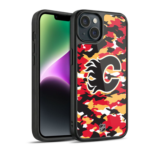 NHL Calgary Flames Camouflage Gel Armour Case For Apple iPhone 14