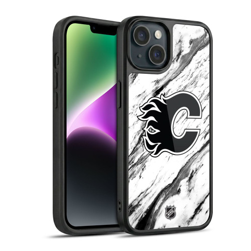 NHL Calgary Flames Marble Gel Armour Case For Apple iPhone 14