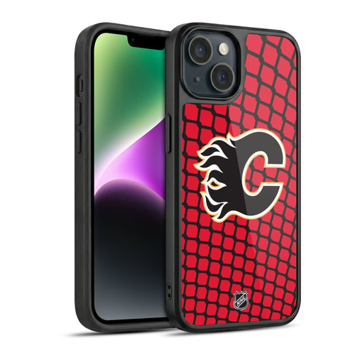 NHL Calgary Flames Net Pattern Gel Armour Case For Apple iPhone 14