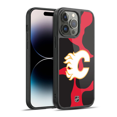 NHL Calgary Flames Cow Pattern Gel Armour Case For Apple iPhone 14 Pro Max