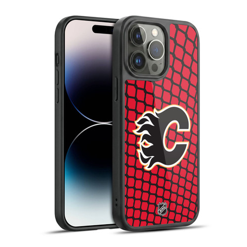 NHL Calgary Flames Net Pattern Gel Armour Case For Apple iPhone 14 Pro Max