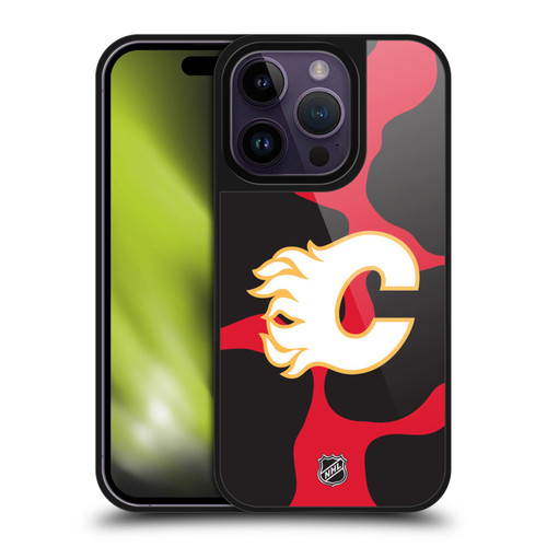 NHL Calgary Flames Cow Pattern Gel Armour Case For Apple iPhone 14 Pro