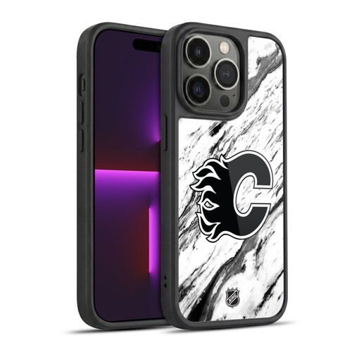 NHL Calgary Flames Marble Gel Armour Case For Apple iPhone 14 Pro