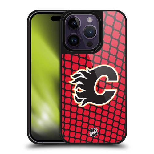 NHL Calgary Flames Net Pattern Gel Armour Case For Apple iPhone 14 Pro