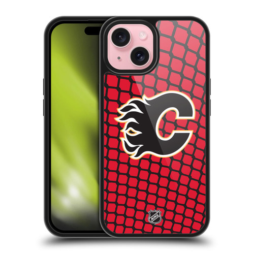 NHL Calgary Flames Net Pattern Gel Armour Case For Apple iPhone 15