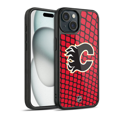 NHL Calgary Flames Net Pattern Gel Armour Case For Apple iPhone 15