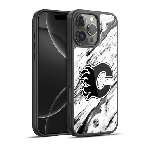 NHL Calgary Flames Marble Gel Armour Case For Apple iPhone 16 Pro Max