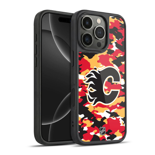 NHL Calgary Flames Camouflage Gel Armour Case For Apple iPhone 16 Pro