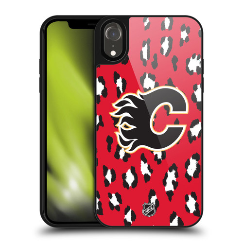 NHL Calgary Flames Leopard Pattern Gel Armour Case For Apple iPhone XR
