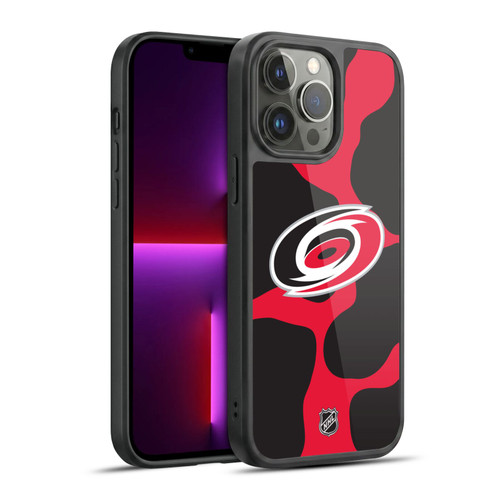 NHL Carolina Hurricanes Cow Pattern Gel Armour Case For Apple iPhone 13 Pro Max