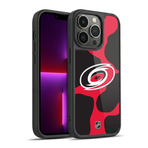 NHL Carolina Hurricanes Cow Pattern Gel Armour Case For Apple iPhone 13 Pro