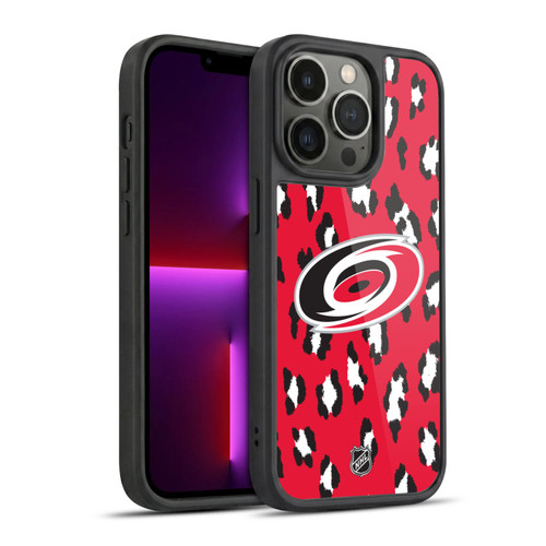 NHL Carolina Hurricanes Leopard Pattern Gel Armour Case For Apple iPhone 13 Pro