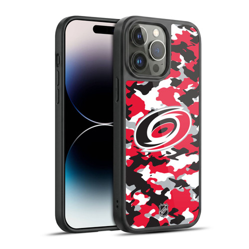 NHL Carolina Hurricanes Camouflage Gel Armour Case For Apple iPhone 14 Pro Max