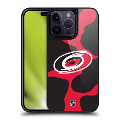 NHL Carolina Hurricanes Cow Pattern Gel Armour Case For Apple iPhone 14 Pro Max