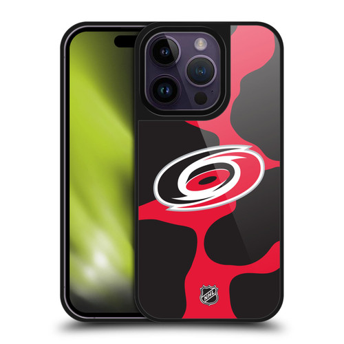 NHL Carolina Hurricanes Cow Pattern Gel Armour Case For Apple iPhone 14 Pro