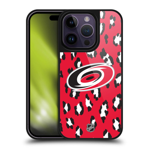 NHL Carolina Hurricanes Leopard Pattern Gel Armour Case For Apple iPhone 14 Pro
