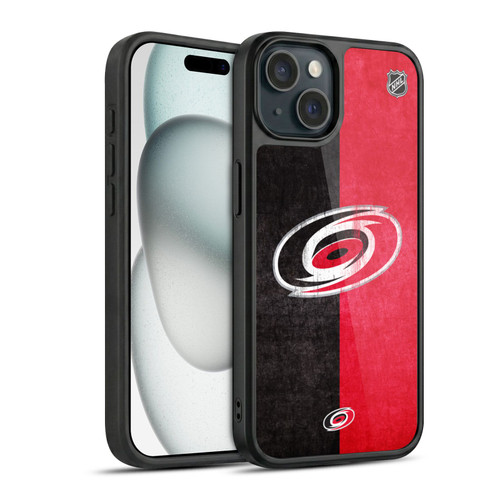 NHL Carolina Hurricanes Half Distressed Gel Armour Case For Apple iPhone 15