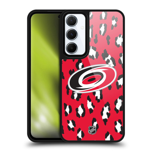 NHL Carolina Hurricanes Leopard Pattern Gel Armour Case For Samsung Galaxy A55 5G