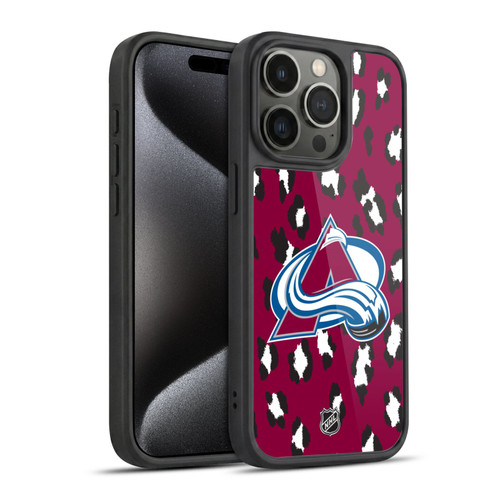 NHL Colorado Avalanche Leopard Pattern Gel Armour Case For Apple iPhone 15 Pro