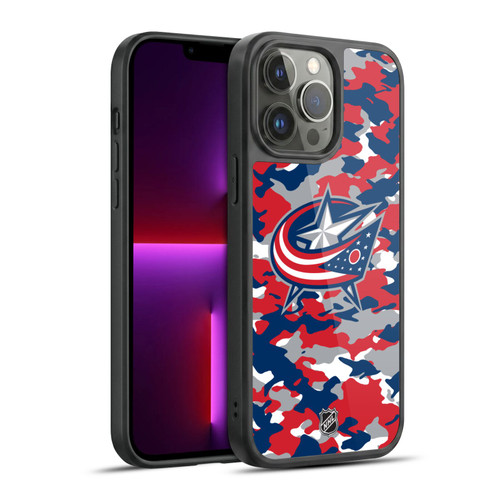 NHL Columbus Blue Jackets Camouflage Gel Armour Case For Apple iPhone 13 Pro Max